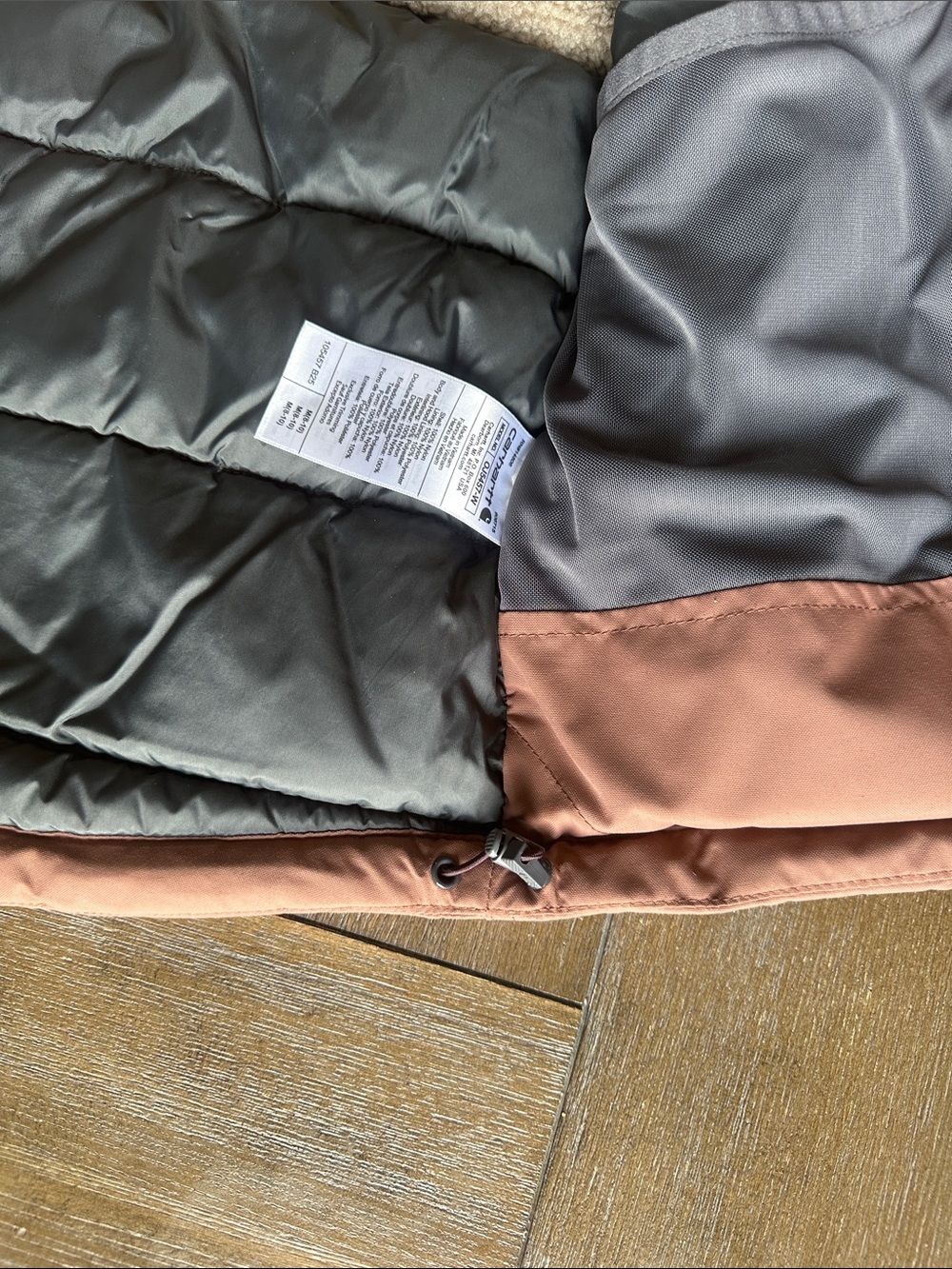 Carhartt Rain Defender Insulated Jacket Women’s Medium Nutmeg Sherpa Hood - Picture 15 of 16